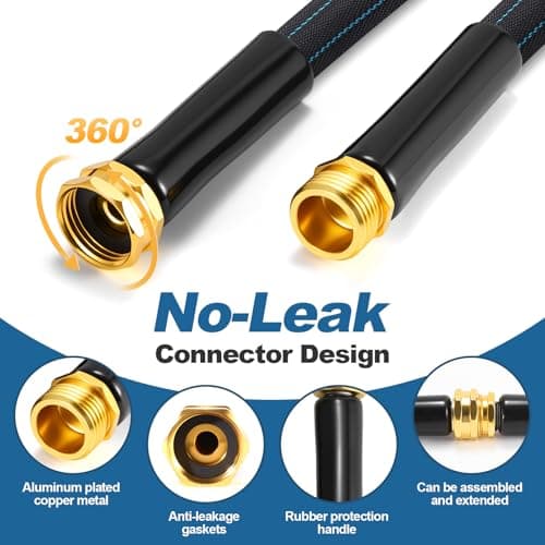 CXEZSIK Garden Hose 50ft Lightweight, Non-Expanding, Leak-Proof Metal Connector, No-Knot No-Tangle, Easy to Store and Carry, Wear-Resistant, 3/4GHT Flexible Water Hose, Hose for Yard, Garden, Outdoor - Thumbnail 5