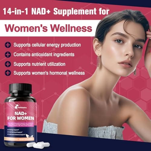 Femmetra Liposomal NAD+ Supplements for Women 1305mg, 120 Vegan Capsules - Thumbnail 2