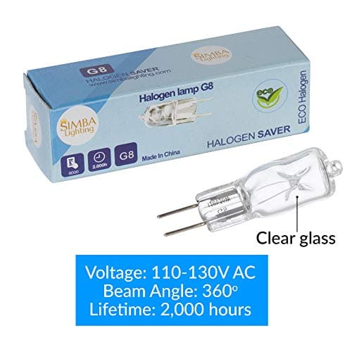 Simba Lighting Halogen Light Bulb G8 T4 20W JCD Bi-Pin (10 Pack) Shorter 1-3/8" (1.38") Length for Under Cabinet Puck Lights, Kitchen Hood, Landscape Lights, Desk Lamps 120V Dimmable, 2700K Warm White - Thumbnail 5