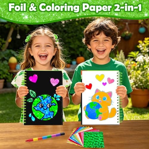 FUNNYB&G Mess-Free Foil Art Craft for Kids Ages 4-10, Kids Birthday Gift - Thumbnail 2