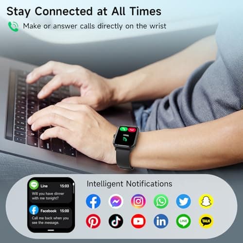 Smart Watches for Men Women, Alexa Built-in, 1.8" Smartwatch with Heart Rate/SpO2/Sleep/Stress, IP68 Waterproof Fitness Tracker with Bluetooth Call (Answer/Make), 101+ Sports Modes, for Android iPhone - Thumbnail 5