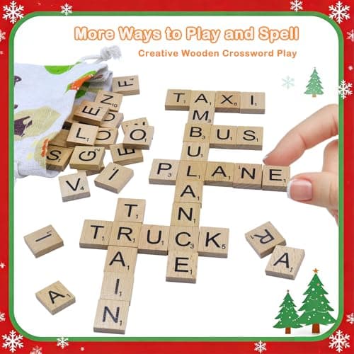 Humerry Spelling Game for Kids Ages 3-8, Word Building & Sight Word Games, Phonics Learning Toy with 100 Wooden Letter Tiles & 30 Double-Sided Flashcards, Preschool Kindergarten Early Reading Game - Thumbnail 6