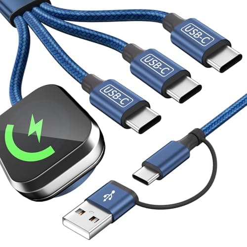 MPATIBY 3Type C 4-in-2 Multi Charging Cable for iWatch Charger/iPhone17 5FT