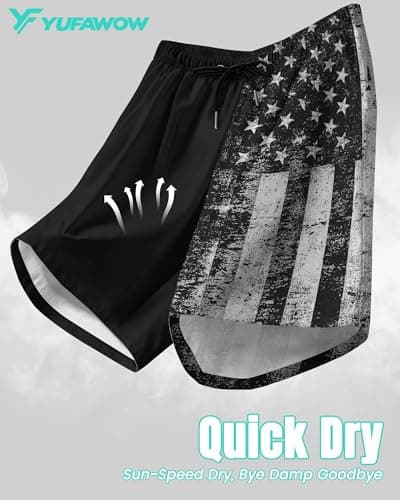 9 Inch 9in Men Swim Trunks Compression Liner Quick Dry Drawstring Pockets Inseam Male Swimwear Swimsuit Swimtrunks Boardshorts Bathing Suit Beach Pool Board Surf Short Mesh Essentials - Thumbnail 5