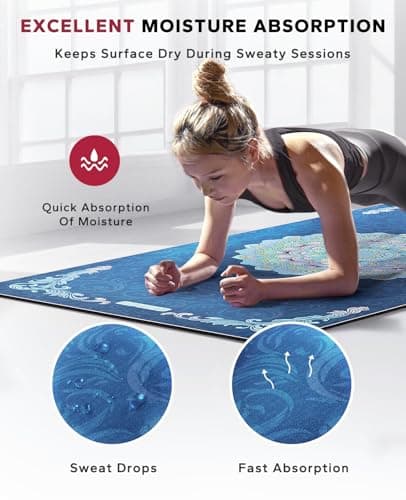 HAPBEAR Large Yoga Mat - 72x36'' Wide workout Mat, Suede Surface with TPE Layer, 1/4'' Thick for Cushioned Support, Non-Slip Yoga Mat, Suitable for Yoga, Pilates, Home and Gym Workouts - Thumbnail 6