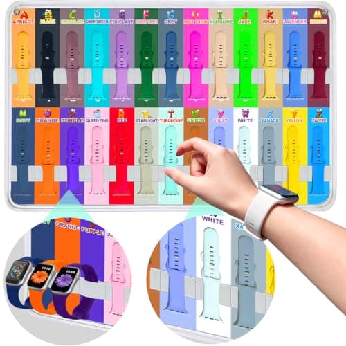 26 Pack Sport Bands Compatible for Apple Watch Bands 38/40/41/42/44/45/46/49mm with Portable Fun Alphabet Printed Storage Bag, Soft Silicone Strap for Women Men iWatch Band Series 11 10 9 8 7 6 5 4 SE - Thumbnail 6