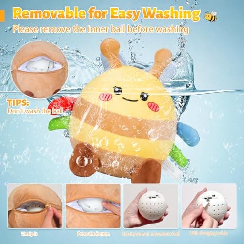 HonicWang Baby Toys 6-12 18 Months, Musical Crawling Baby Plush Toys for 3-18, Singing Recording Repeats What You Say, Tummy Time Infants Toys for Toddler 1 2 3 Year Old Boy Girl Birthday Gift Easter - Thumbnail 6