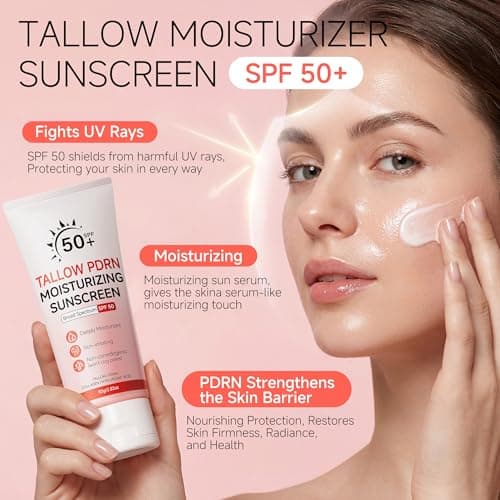 Beef Tallow Sunscreen with Non-Nano Zinc Oxide, Mineral Sunscreen SPF 50 for Face and Body, Salmon PDRN Sunblock Moisturizing Sun Screen for Sensitive Skin & Kids, 2.82 OZ (80g) - Thumbnail 2