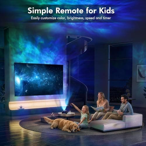 Rossetta Dual Lens Galaxy Projector, Star Projector for Bedroom with 58 Light Effects, Night Light Projector with White Noise & Bluetooth Speaker, Remote Timer, Room Decor Gift for Kids Adults Teens - Thumbnail 5