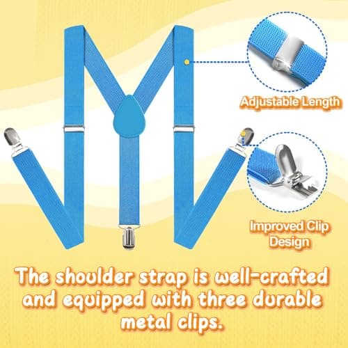 Aursy 4 PCS Easter Halloween Costumes for Men Women Adults, Yellow Beanie, Steampunk Goggles, Black Gloves, Suspenders, Party Set Decorations, Easter Costumes Party Cosplay - Thumbnail 4