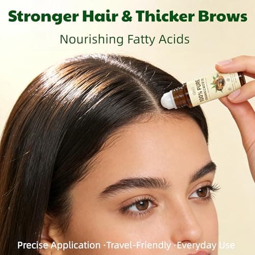 Jeirrzi Organic Castor Oil Roll-On | 100% Pure for Skin, Face, Brows| Hexane-Free,Cold Pressed Glass Bottle Mess-Free Dual Applicator (One for Face, One for Body) Travel Size 2 x 1fl oz - Thumbnail 6