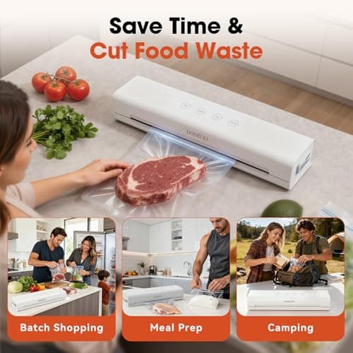 Vacuum Sealer Machine for Food, 4-in-1 Functions with 20 Vacuum Bags (20x30cm) - Dry & Wet Modes, Quick Sealing for Freshness & Storage, Compact Design for Home Kitchen Use - Thumbnail 6