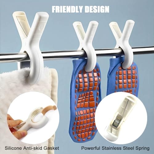 Beach Towel Clips Heavy Duty, Towel Clip for Beach Sun Loungers Pool Chairs Cruise, Large Clothes Pins Windproof Laundry Hanging Pegs Outdoor - Thumbnail 4