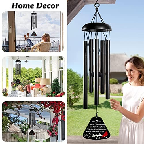 Memorial Wind Chimes,Sympathy Gift for Loss of Mother Father,30inch Sympathy Windchimes for Loss of Loved One,Cardinal Wind Chimes Outdoors Decor - Thumbnail 6