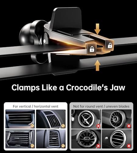 GuMosh for Magsafe Car Mount Charger 2026 New [Qi2 Certified-15W], 360° Rotatation [Dash & Vent] Wireless Car Charger, for iPhone 17 16 15 14 13 12 Series, for Magnetic iPhone Car Accessories, Black - Thumbnail 5