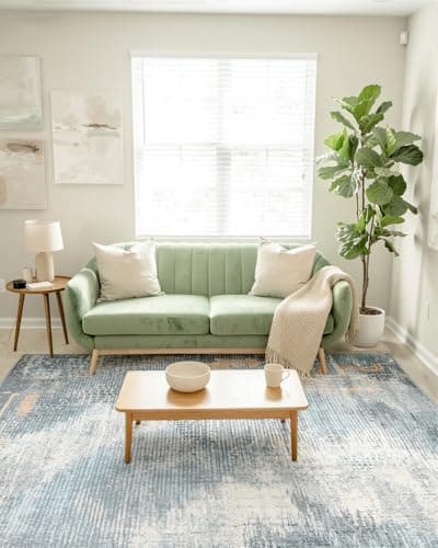 MINIDEAR 5x7 Area Rugs for Living Room, Dining Room Rugs, Washable Rug for Bedroom Non Slip Modern Rug Carpet Mat for Home, Blue-Gray - Thumbnail 3