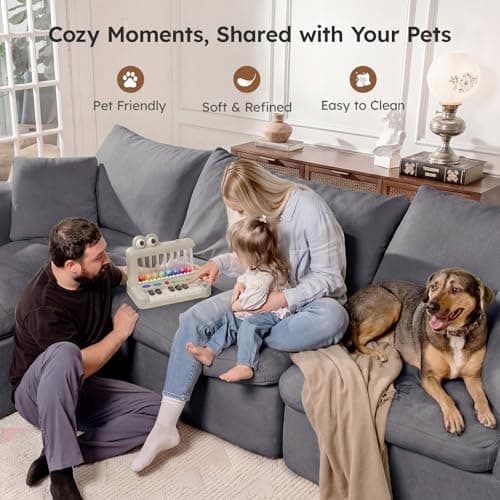 BERRY NEST 118" Modular Sectional Sofa, Cloud Couch with L-Shaped Chaise, Upholstered Deep Seat Boneless Sectional - Thumbnail 5