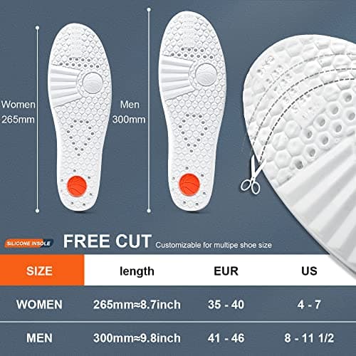 XINIFOOT 3 Pairs Premium Comfort Shoe Replacement Insole, Shock Absorption Elastic Cushion Inserts, Breathable Shoe Inner Soles for Men - Thumbnail 3