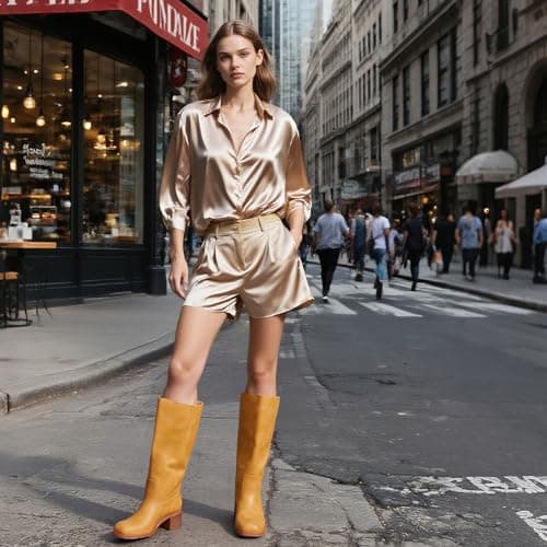 Tarkwa Banana Women's Knee High Boots Wide Calf Chunky Block Heel Long Boot for Women Casual Square Toe Boots Comfortable Low Heel Womens Boot Dressy Trendy Size 7 - Thumbnail 6