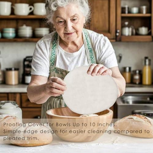 Cacolor ‌2 Pack Reusable Linen Bread Bags for Homemade Sourdough - Eco-Friendly Bread Storage with Proofing Bowl Cover | Baking Accessories & Sustainable Kitchen Essentials - Thumbnail 4