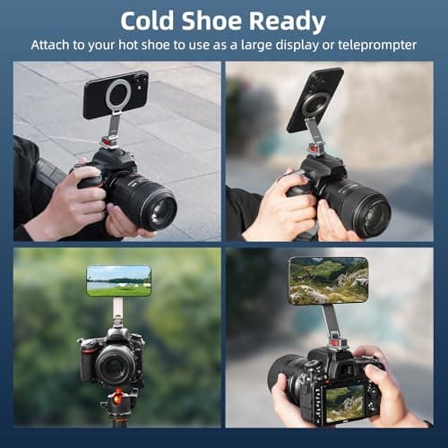 BRDRC Cold Shoe Phone Mount with Arca Port, Tripod Mount for MagSafe Magnetic Hot Shoe Adapter with 1/4" Screw Hole for DJI Ronin Samsung Canon Nikon DSLR Photography Accessories - Thumbnail 6