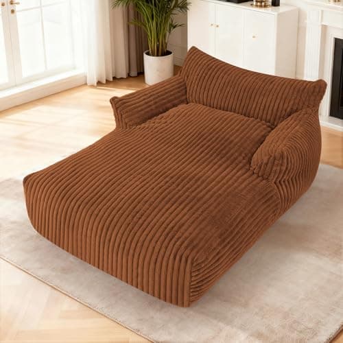 HABUTWAY Comfy Floor Sofa Giant Plush Reading Chair Indoor Cozy Couch with Armrests Oversized Couch Upholstered Boneless Sofa Portable Cloud Couch Accent Chair for Living Room, Bedroom (Brown) - Image 1