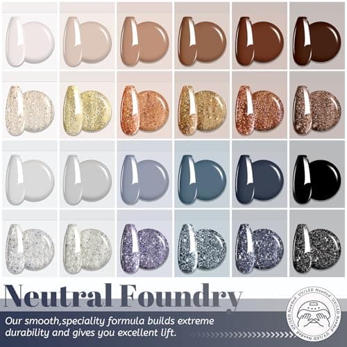 ABAC Fall & Winter Solid Gel Polish Set,Ombre Gel Nail Polish,Pat Paint Nail Art-Brown Gray Blue Glitter Colors w/Pro Brush No-Spill,Hema-Free Nail Kit for Women Industrial Wave Collection - Thumbnail 6