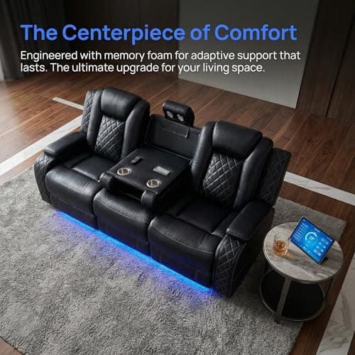Max Power Recliner Living Room Set with LED for Living Room, Dormitory, Guest House, Playroom, Airbnb,Apartment - Thumbnail 6