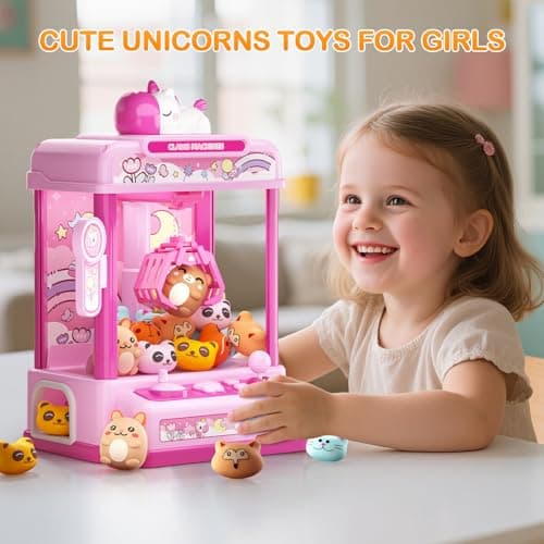 Skirfy Claws Machines for Kids Age 6+, Mini Vending Machines Girls Unicorns Toys with Sound & 20 Mini Plush Toys,Arcades Game Indoor Toy for Home Party Birthday - Thumbnail 3