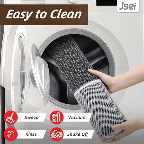 JSEI Dirt Trapper Door Mat 24"x60" Non-Slip Washable Entrance Mat, Dog Doormats, Absorbent & Fade-Resistant Floor Mats, Low Profile Welcome Mats for Entryway, Front Door, and Inside Entrance, Charcoal - Thumbnail 6