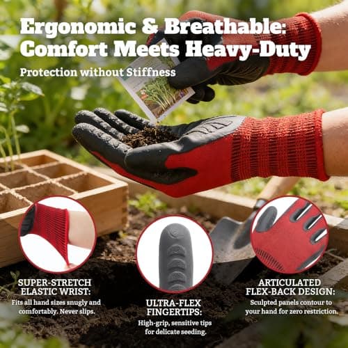 Aegend Gardening Gloves-Enhanced Non-Slip Grip Pattern,Thickened Recyclable TPE Coating-Breathable,Thorn-Resistant Work Glove - Thumbnail 3