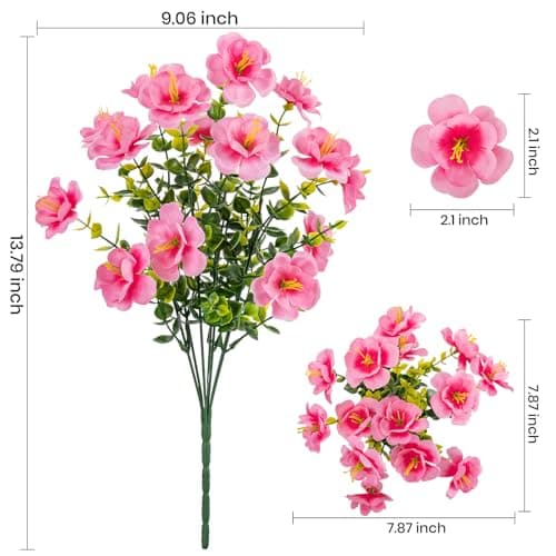 Lnoicy 16 Bundles Realistic Artificial Camellia Flowers for Outdoor, UV Resistant Faux Lifelike Fake Flowers for Home Decor, Wedding, Centerpiece（Pink） - Thumbnail 3