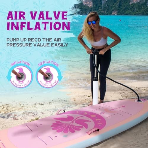 Tuxedo Sailor 10'6"×33"×6" Inflatable Stand Up Paddle Board with SUP Accessories, Anti-Slip EVA Deck and Large Fin, Paddle Boards for Adults & Youth of All Skill Levels - Thumbnail 5