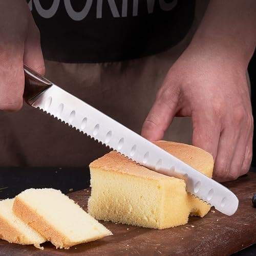 10"/8"Bread Knife set -Multifunction Serrated Knife Razor Sharp Slicer bread knife for homemade bread For Bread, Bagels, Cake, Baking, Efficient cutting Gifts Mother Fathers - Thumbnail 5