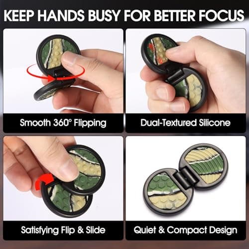 Fidget Toys Adults, Sensory Toys for Kids with Autism, Anxiety Relief Items for ADHD Stress Relief, Fun Fidgets for Teens Textured & Flip Slider - Treasure Box Toys for Classroom (1pc-Camo) - Thumbnail 2