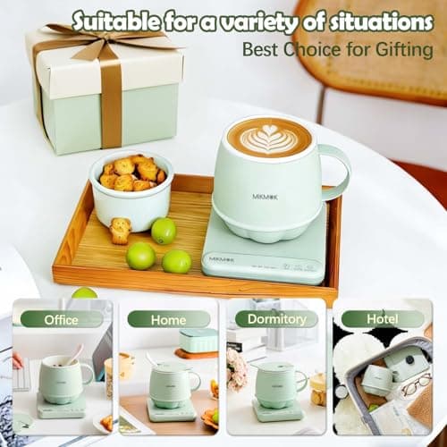 Table Boiling Water Mug, Beverage Warmer, 45-100℃ Temperature Control, 13.5Oz 300W Fast Coffee Heating Cup, 4H Keep Warm, Electric Coffee Mug for Office, Home, Dorm, Gift for Friends Family Coworkers - Thumbnail 3