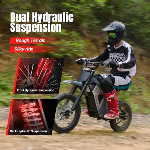 Anyland Rev 01 Electric Dirt Bike for Teens Adults, 3000W Electric Motorcycle with 48V/22.5AH Battery, 48 Mile Range, E Dirt Bike with Hydraulic Brakes, Mountain Off-Road Ebike - Thumbnail 6