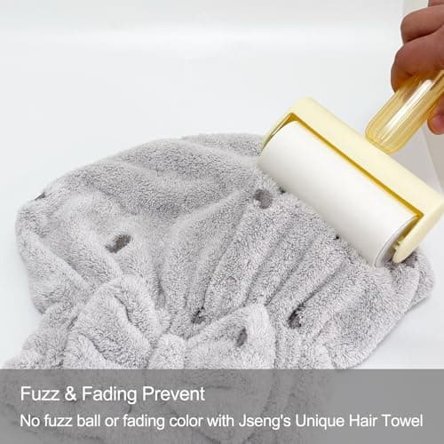 Jseng 3Packs Microfiber Hair Towel for Women - Quick-Drying, Super Absorbent Hair Wrap with Bow Design, Soft Hair Towel Turban for Curly Long Wet Hair - Thumbnail 6