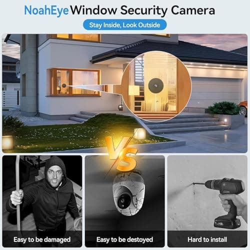 Window Camera No-Drill 2K Ultra HD Window Security Camera with 5G/2.4G WiFi, Enhanced Night Vision, AI Human Detection, Easy Glass Mount for Apartment, Condo, and Home Outdoor View (white 2 pack) - Thumbnail 3