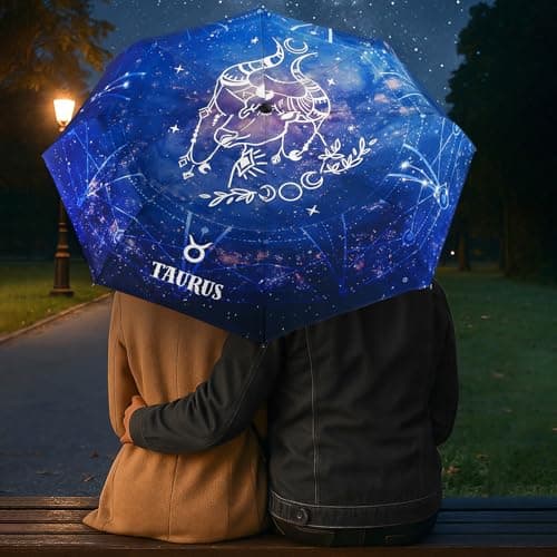 ECOBRELLA Automatic Travel Umbrella- Unique Constellation Design Waterproof Umbrellas- Collapsible Umbrella Gift for Rainy Days - Thumbnail 2