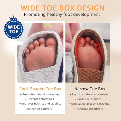STQ KIDS Wide Toe Box Toddler Barefoot Shoes, Boys Girls First Walking Shoe Non Slip Zero Drop Fashion Sneakers, All White Toddler 10 - Thumbnail 3