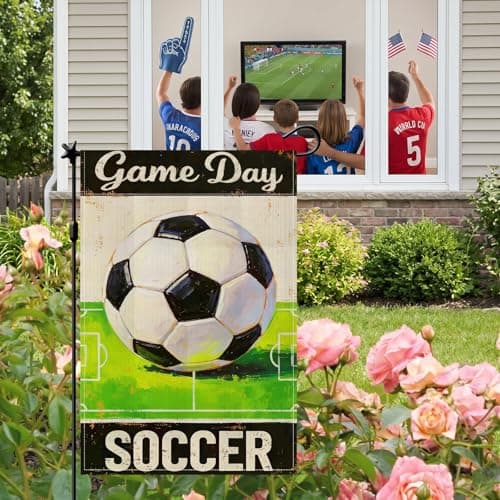 2026 World Cup Decorations USA Soccer Garden Flag, Game Day Summer Yard US Soccer Decor Garden Flags for Outside, 12x18 Inch Double Sided Outdoor Lawn Porch Party Sports World Cup Decorations Favors - Thumbnail 3
