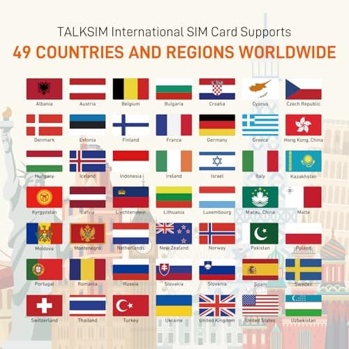 International Data SIM Card 12GB 30Days, 5G/4G LTE Coverage in USA and 49 Countries |UK, Europe, Asia, Oceania Prepaid Travel Data Only SIM for Portable WiFi Mobile Hotspot, Tablet, No Contract - Thumbnail 5
