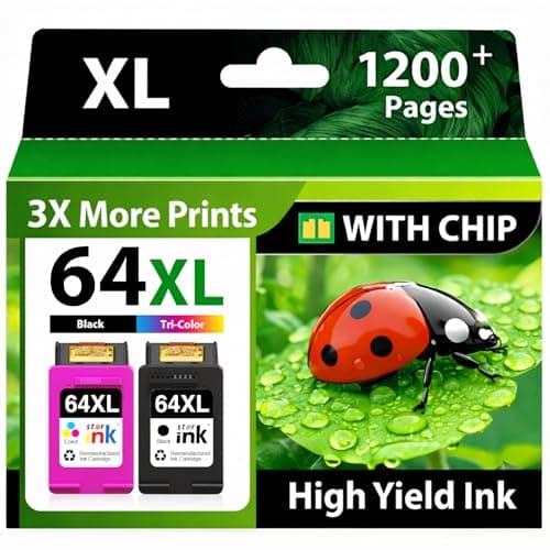 Starink Replacement for HP 64XL Ink Cartridge Combo Pack Remanufactured for HP 64XL Ink Cartridges Black and Color Compatible with HP Envy Photo 7855 7858 7155 7120 7800 6255 7158 7100 Printer, 2 Pack