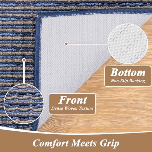 Ileading Indoor Door Mat 32"x47" Non-Slip Washable, Super Absorbent Stain Resistant Pet Friendly Muddy Paws Welcome Mat, Entryway Mat for Front Door Mudroom Garage (Blue) - Thumbnail 4