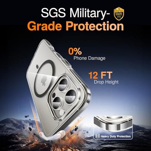 SMARTDEVIL for iPhone 16 Pro Case with 2 Screen Protectors, [Compatible with Magsafe][Anti-Yellowing][Military-Grade Protection] Shockproof Slim Magnetic Phone Case with Black Border Design - Thumbnail 2