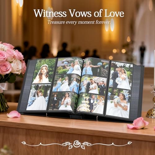 Barsone Linen Wedding Photo Album 4x6 with 400 Pockets(Large Capacity Customizable Memory Book, Custom Engraved Cover, Bridal Photo Album for Engagement, Gifts & Memory Keepsake) - Thumbnail 6