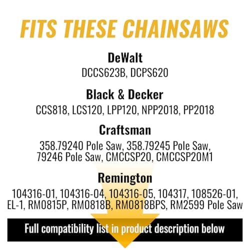 3 Pack 8 Inch Semi-Chisel Chainsaw Chain, 3/8"LP Pitch .043" Gauge 34 Drive Links Replacement Saw Chain Fit for Craftsman Oregon Worx - Thumbnail 3