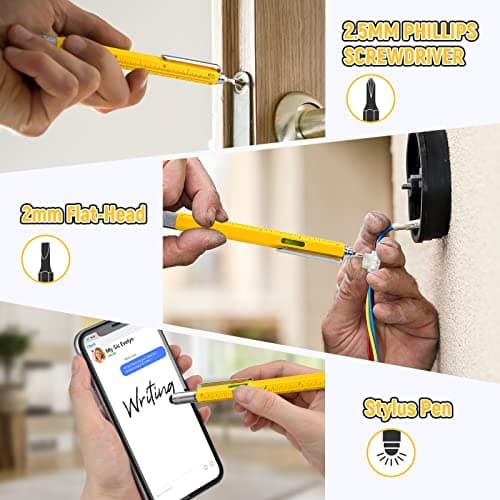 BIIB 6 in 1 Multitool Pen Valentines Day Gifts for Him, Mens Valentines Day Gifts, Mens Gifts for Dad Boyfriend Husband, Birthday Gifts for Men, Gifts for Men Who Have Everything, Cool Tools Gadgets - Thumbnail 3