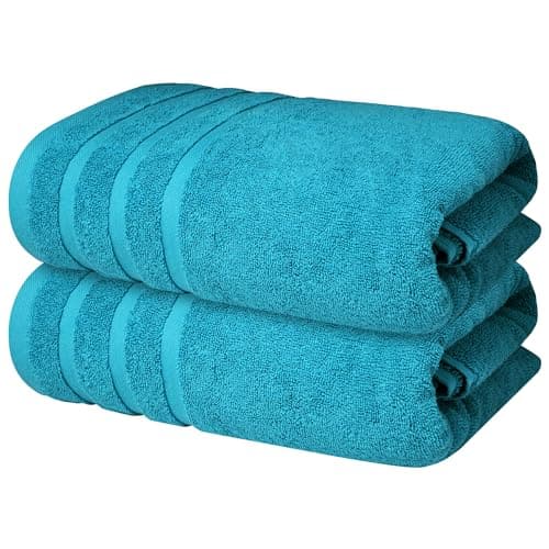 Infinitee Xclusives 100% Cotton Luxury Bath Towels Set of 2 (27x54 Inches) (Serene Teal, Bath Towels - Pack 2) - Image 1